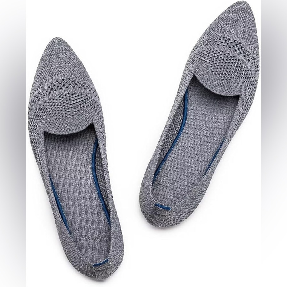 Frank Mully Knit Flats | Grey | Size 5.5 | Lightweight Comfort Shoes